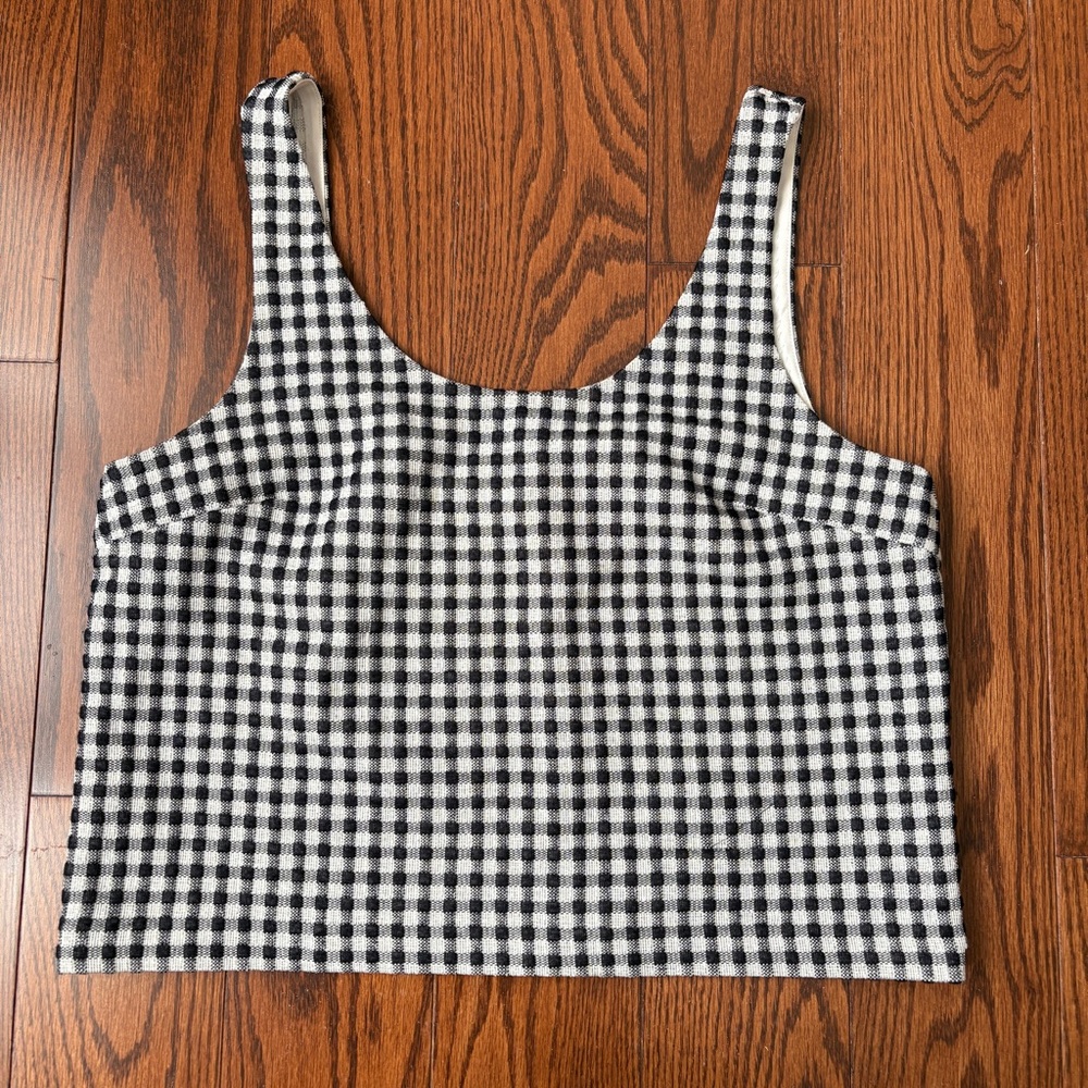 Black and White Checkered Women's Top